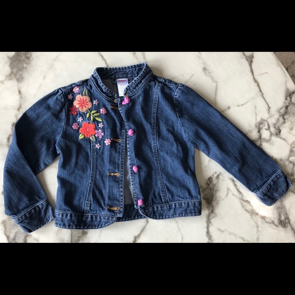 Gymboree Floral Embroidered Denim Jacket 5